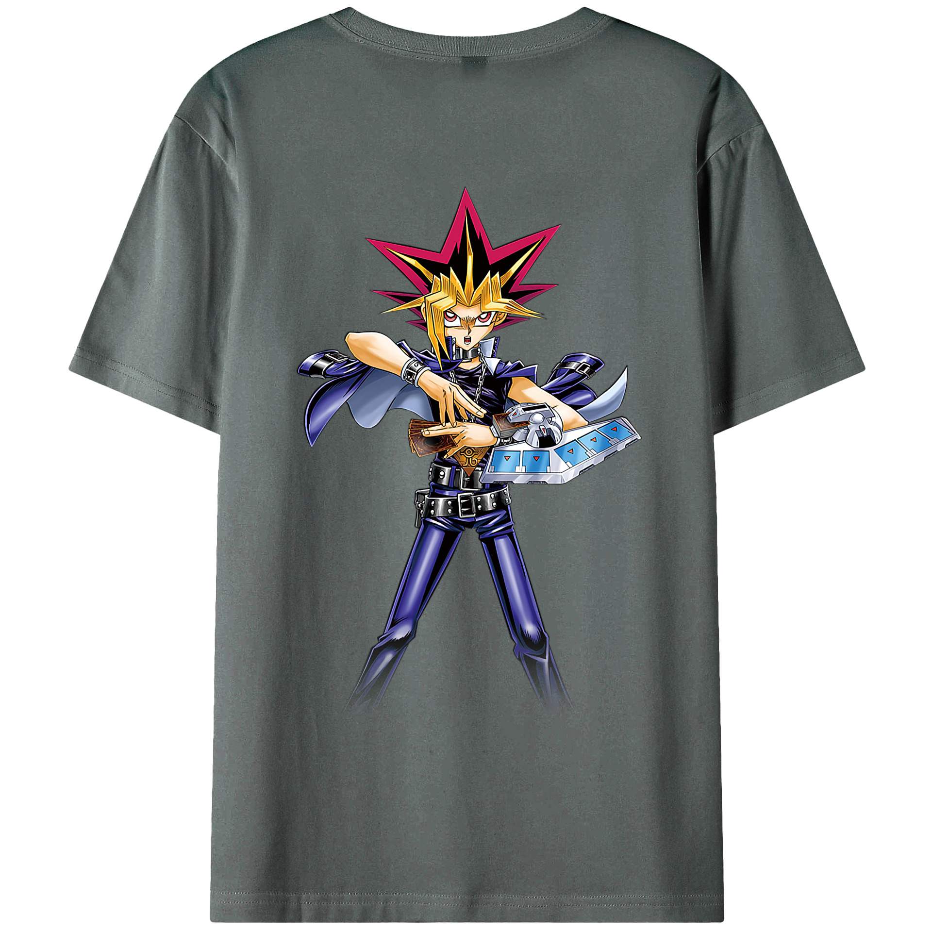 （画像用） 遊☆戯☆王 Yu-Gi-Oh! 綿100％ メンズ半袖Tシャツ（バックプリント） 通気性